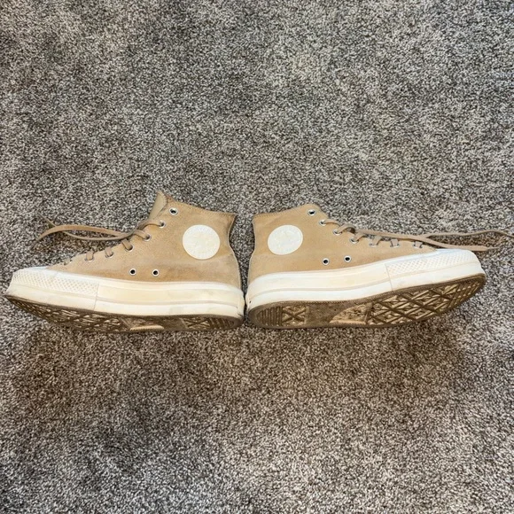 Women’s Converse Chuck Taylor All Star Size 10 Platform High Top Sneakers khaki - Picture 7 of 7